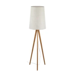 Lámpara de pie Walz, color crema, madera, altura 175 cm, E27