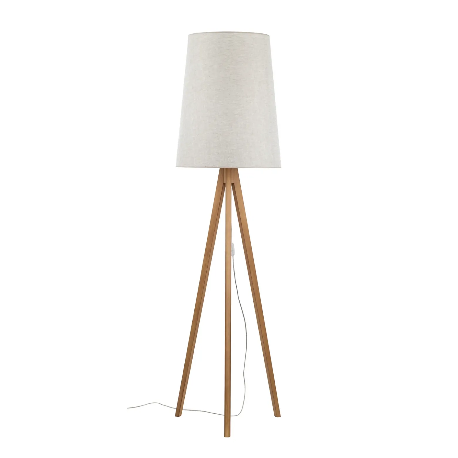 Lámpara de pie Walz, color crema, madera, altura 175 cm, E27