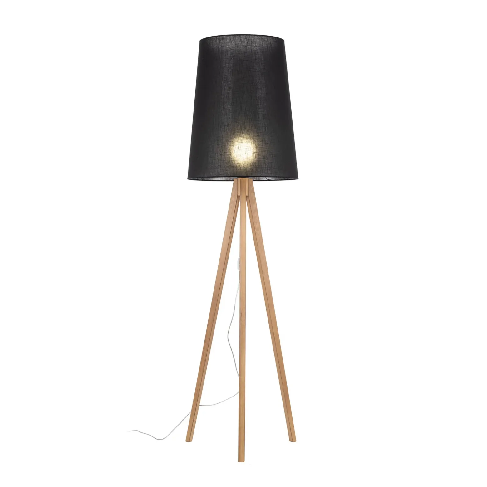 Lámpara de pie Walz, negra, madera, altura 175 cm, E27