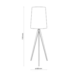 Lámpara de pie Walz, negra, madera, altura 175 cm, E27