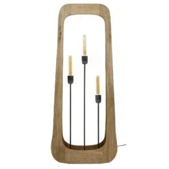 Lámpara de pie Woodframe, 3 luces, madera de mango, natural