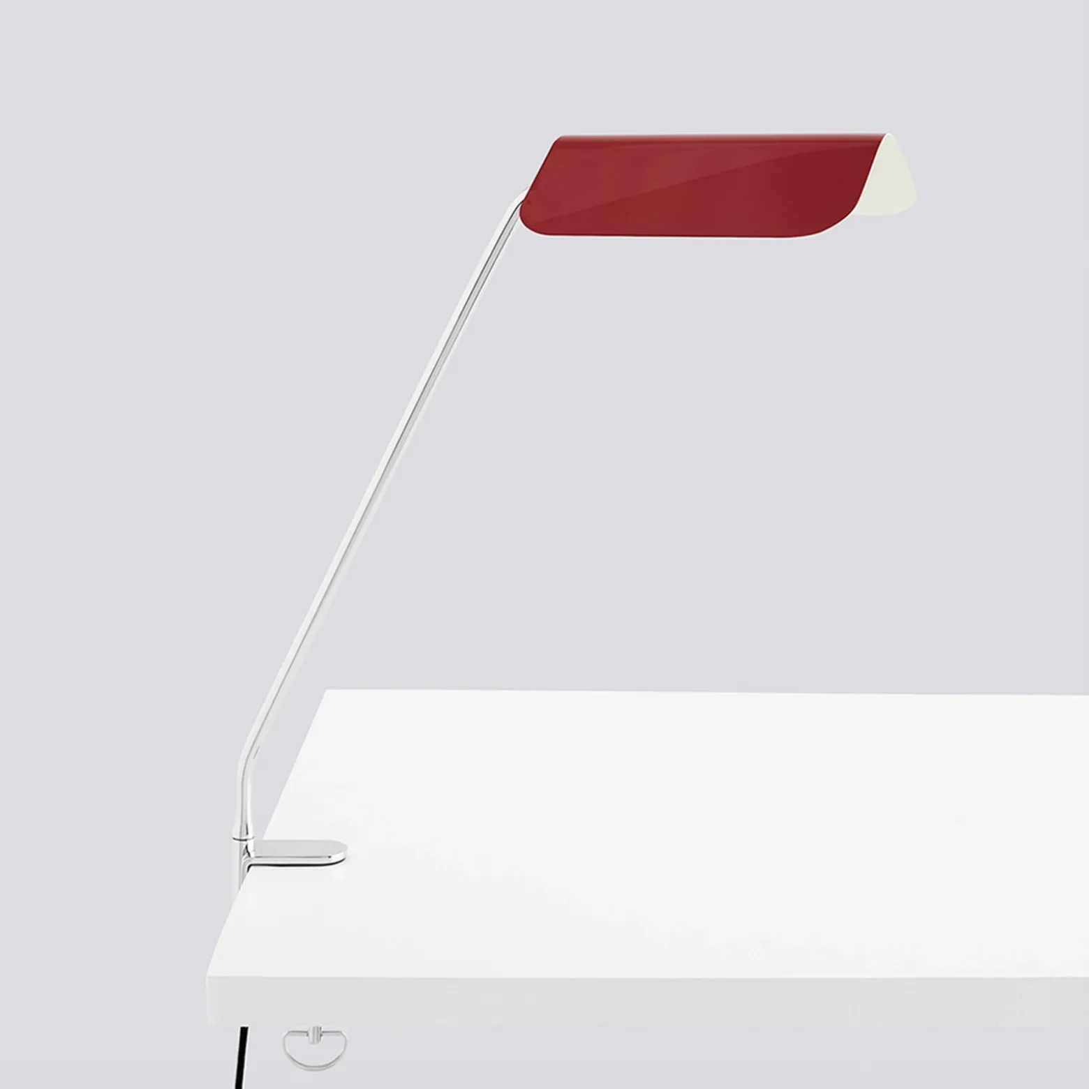 Lámpara de pinza Hay Apex, roja, altura 43 cm, E14, acero