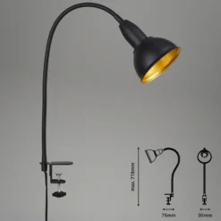 Lámpara de pinza Hygge Comfort light Retro, negro