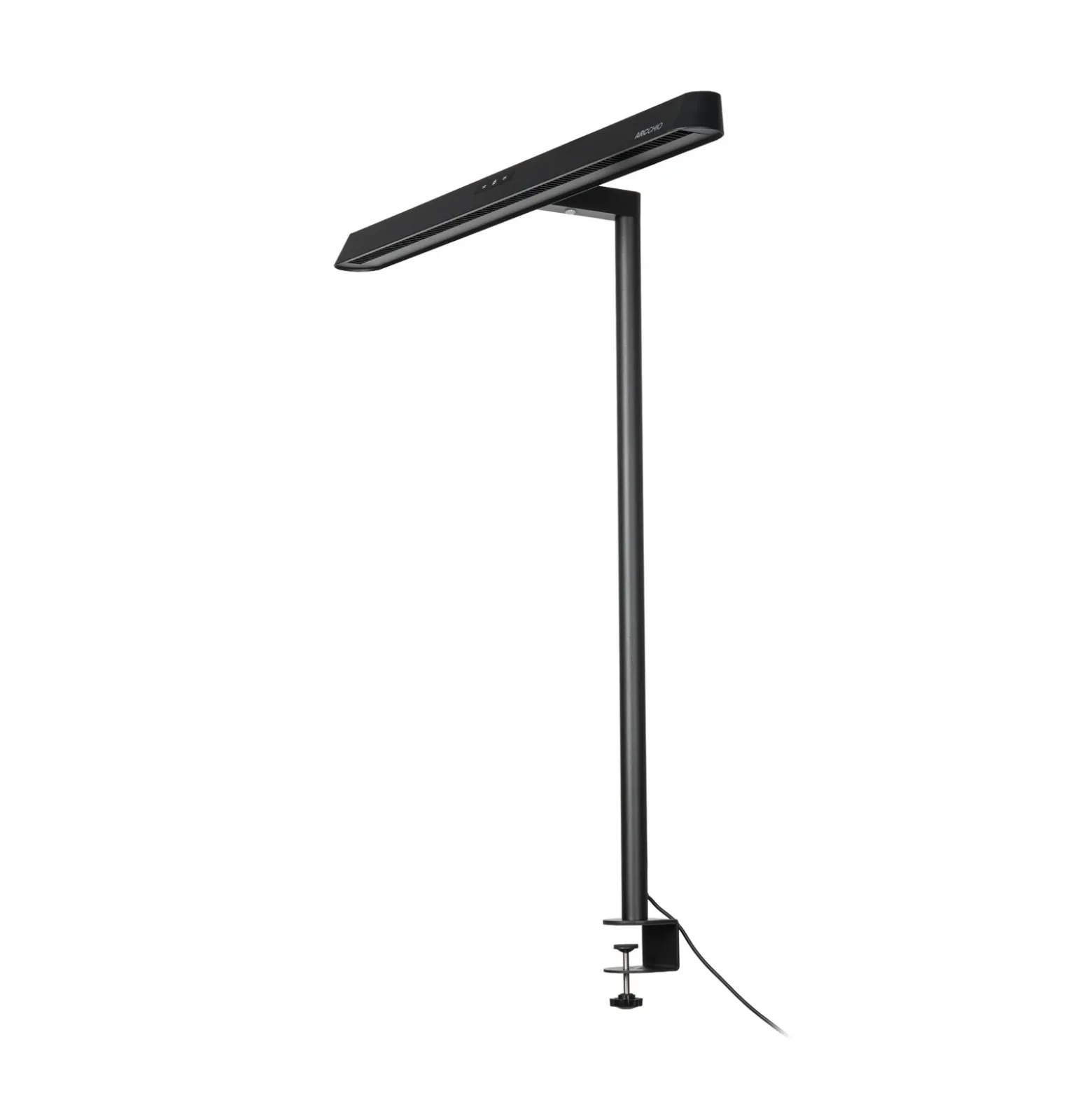 Lámpara de pinza LED Arcchio Shax, negra, con sensor, atenuable, 4.000 K