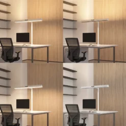 Lámpara de pinza LED Arcchio Shax, blanca, con sensor, atenuable, 4.000 K