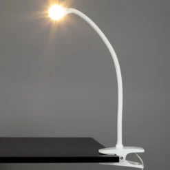 Lámpara de pinza LED Baris de Lindby, blanca, altura 44 cm, 3000K