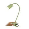 Lámpara de pinza LED Fleks, verde claro, flexible, metal