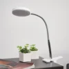 Lámpara de pinza LED Lindby Milow, blanca, metal, 36 cm de altura