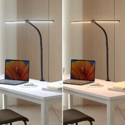Lámpara de pinza LED Lindby Nilay, altura 97,5 cm, CCT, oficina en casa