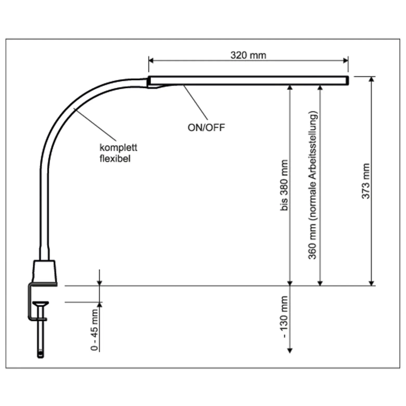 Lámpara de pinza LED MAULpirro, blanca, altura 37 cm, atenuable