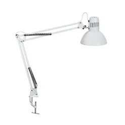 Lámpara de pinza MAULstudy, blanca, altura 44 cm, metal