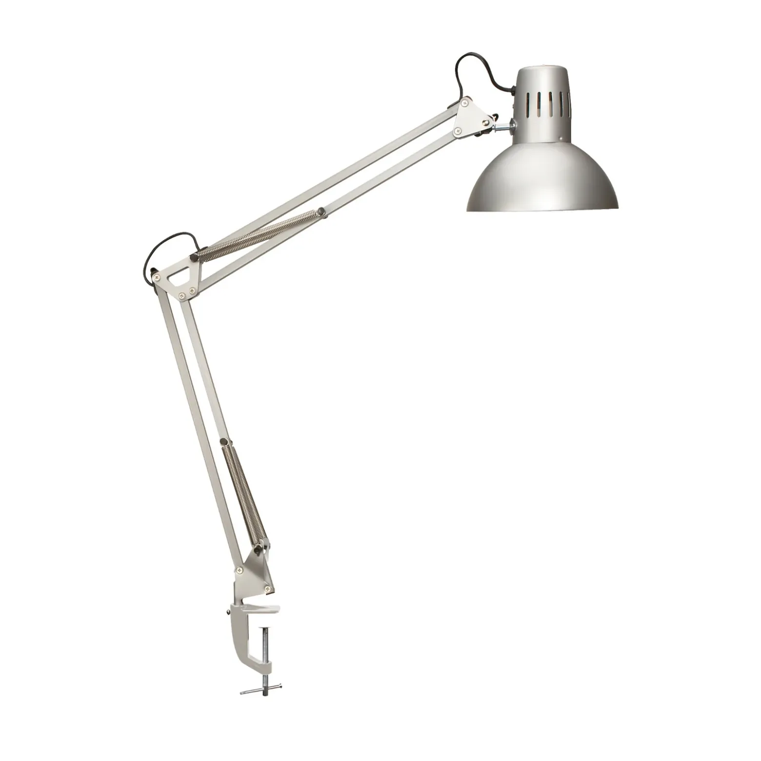 Lámpara de pinza MAULstudy, color plateado, altura 44 cm, metal