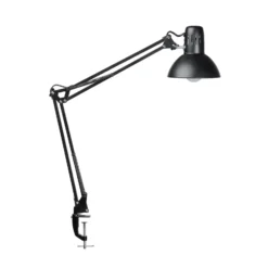 Lámpara de pinza MAULstudy, negra, 44 cm, metal, E27-LED