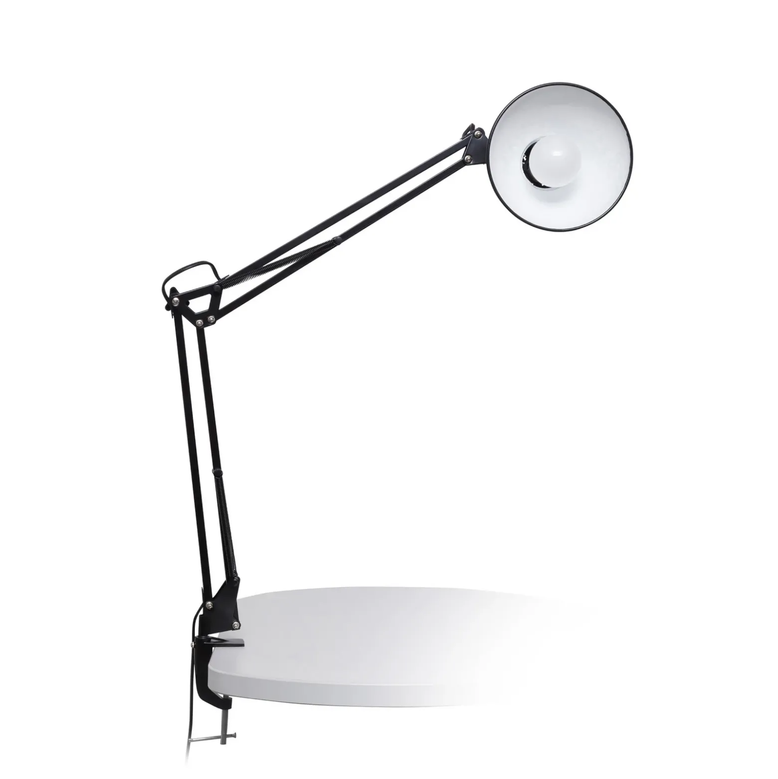 Lámpara de pinza MAULstudy, negra, 44 cm, metal, E27-LED