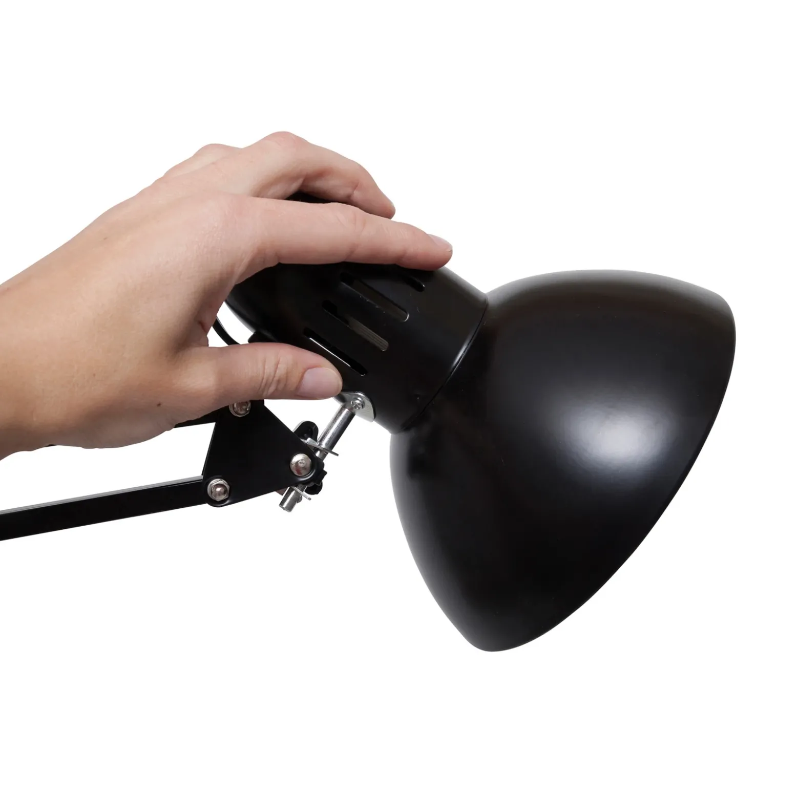 Lámpara de pinza MAULstudy, negra, 44 cm, metal, E27-LED