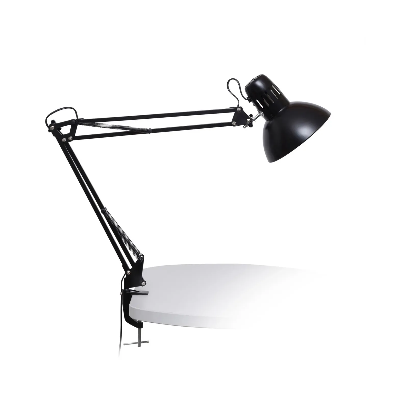 Lámpara de pinza MAULstudy, negra, 44 cm, metal, E27-LED