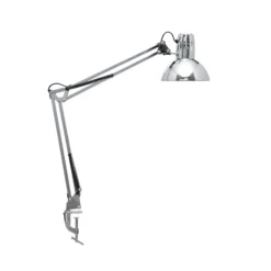 Lámpara de pinza MAULstudy, plata brillante, altura 44 cm, metal