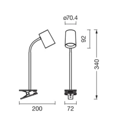 Lámpara de pinza OSRAM Office Line Desk Trapezium Clip negro