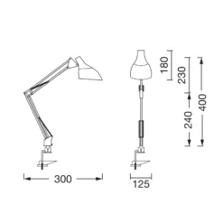 Lámpara de pinza OSRAM Office Line Desk Pear Clip, negra, E27