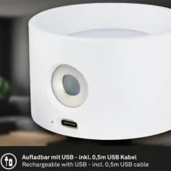 Lámpara de pinza recargable LED Tari, blanca, CCT, regulador táctil, USB