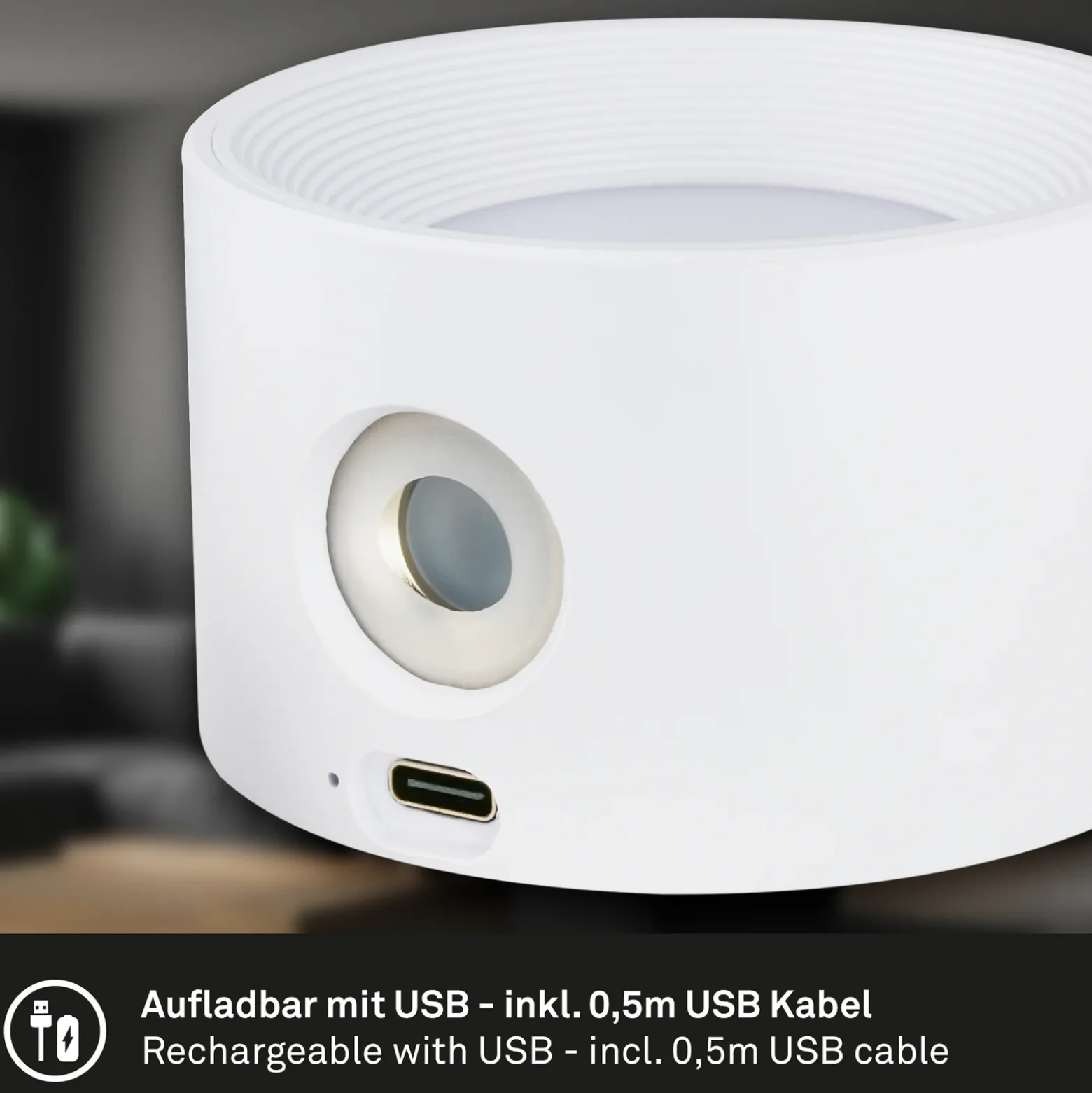 Lámpara de pinza recargable LED Tari, blanca, CCT, regulador táctil, USB