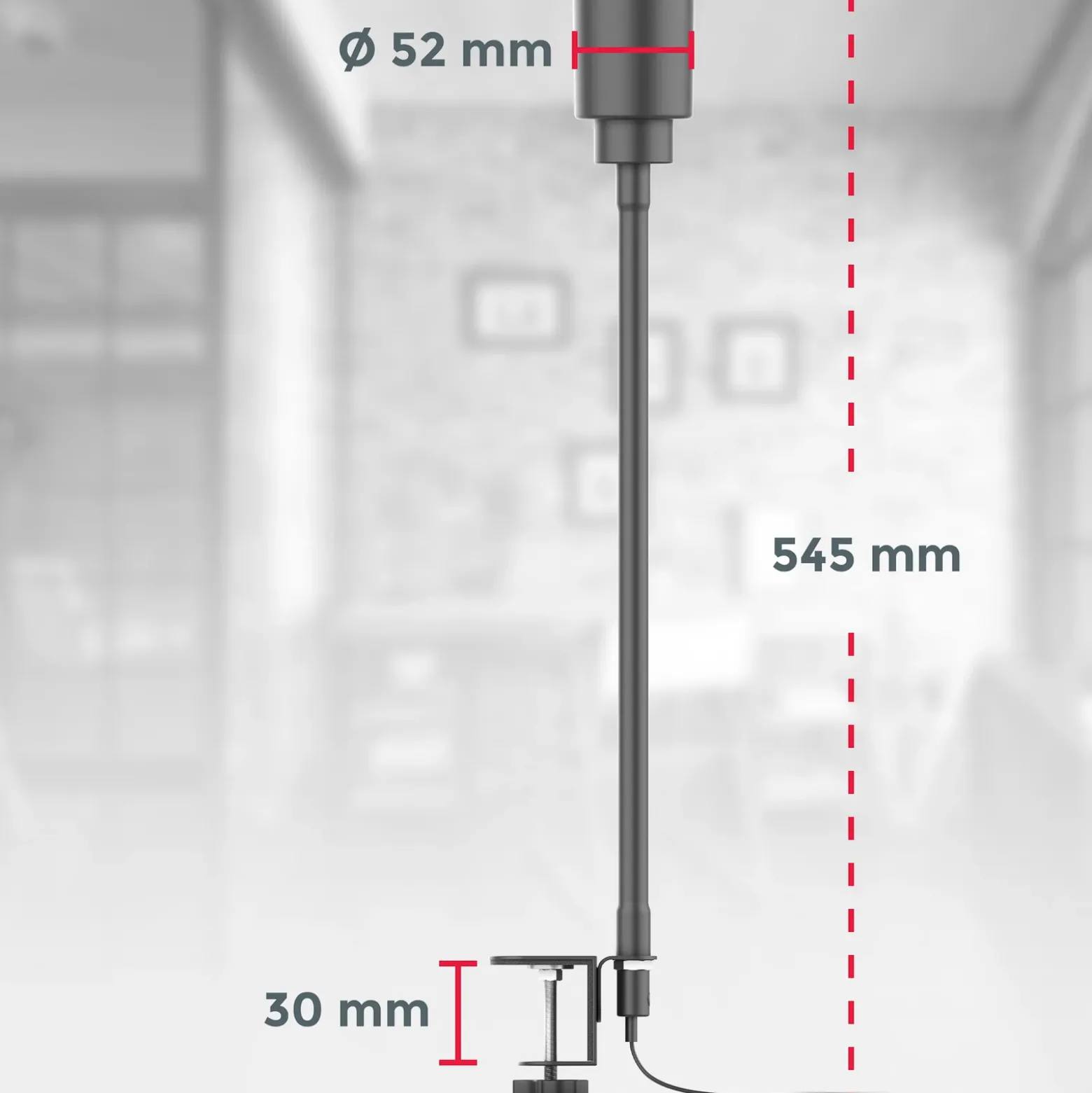 Lámpara de pinza Snake, negra, de metal, orientable, GU10