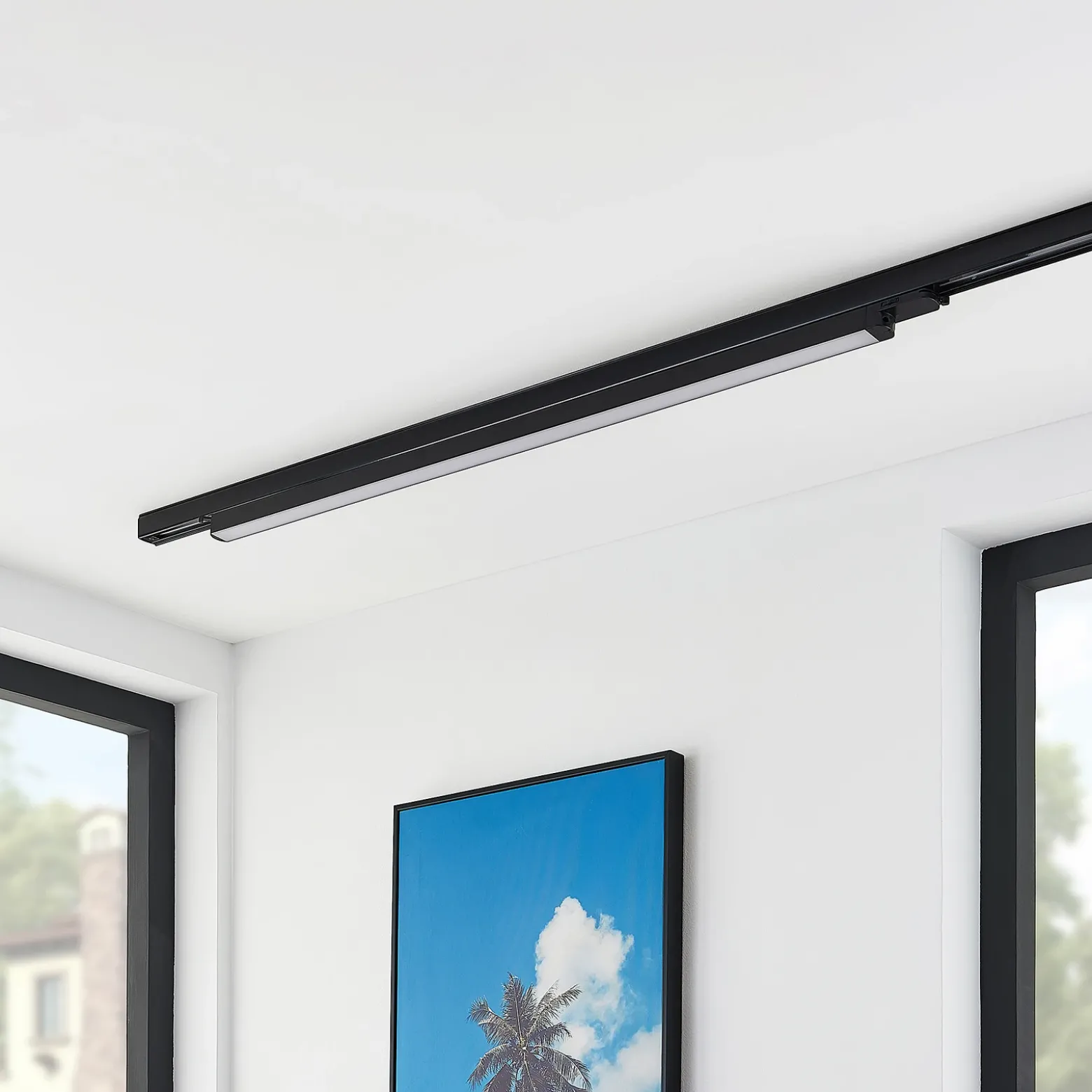 lámpara de riel LED Arcchio Harlow, negro, 109 cm, 3000 K