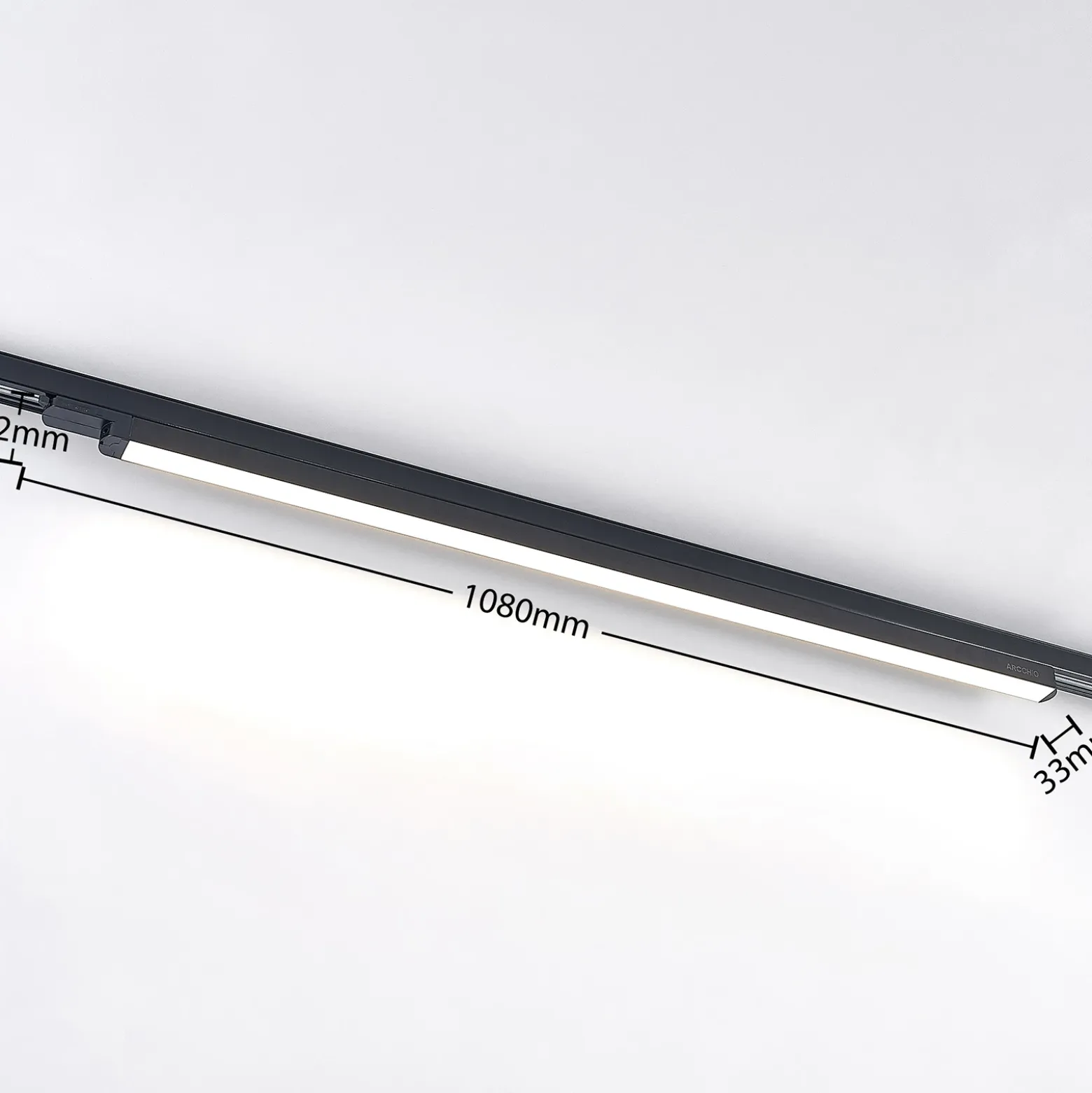 Lámpara de riel LED Arcchio Harlow, negra, 109 cm, 4000 K