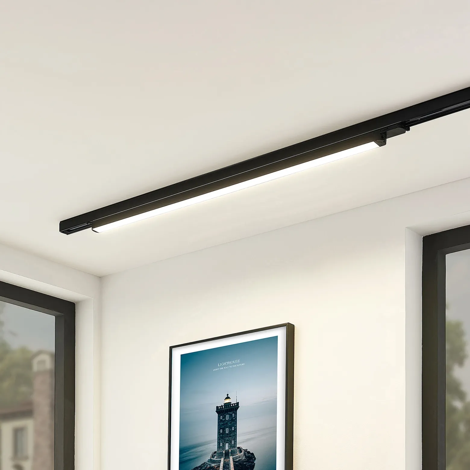 Lámpara de riel LED Arcchio Harlow, negra, 109 cm, 4000 K