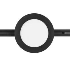Lámpara de riel LED Camillus para DUOline, negra, Ø 17 cm