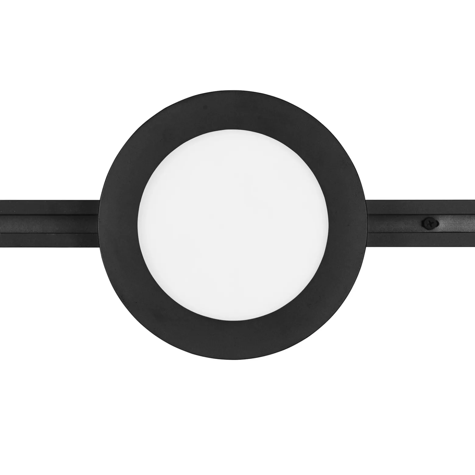Lámpara de riel LED Camillus para DUOline, negra, Ø 17 cm