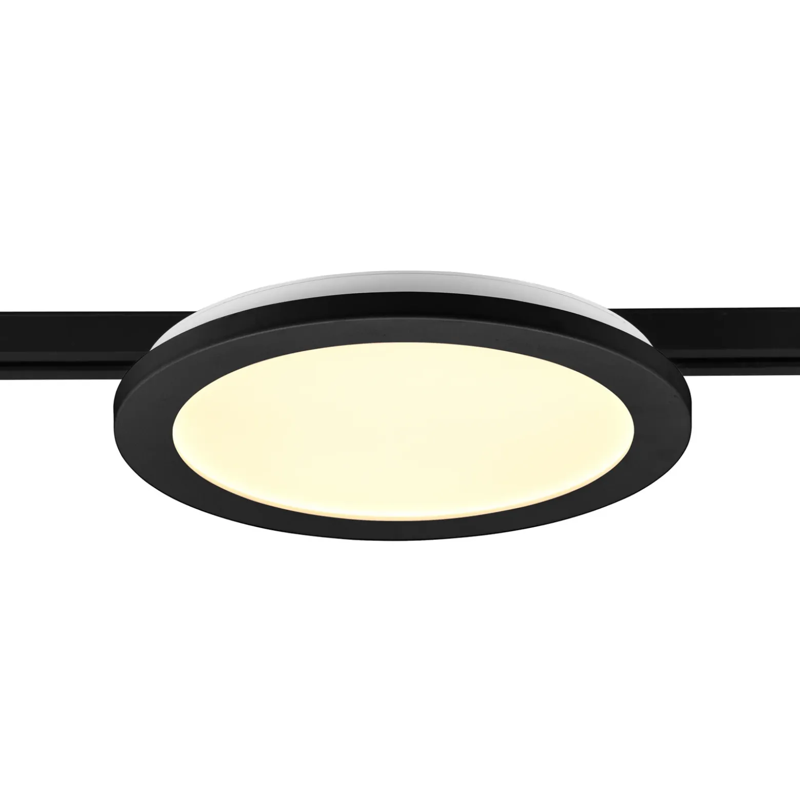 Lámpara de riel LED Camillus para DUOline, negra, Ø 26 cm