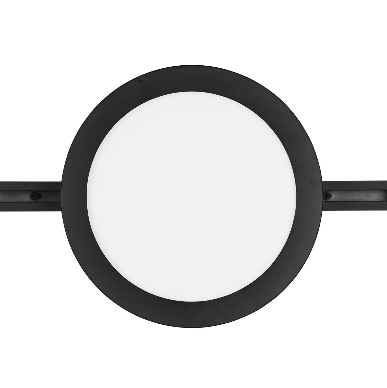 Lámpara de riel LED Camillus para DUOline, negra, Ø 26 cm