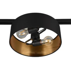 Lámpara de riel para DUOline, negro-oro, E27