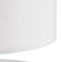 Lámpara de sobremesa Clarie en textil blanco