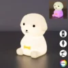 Lámpara de sobremesa LED Puppy, perro, blanco, RGB, atenuable