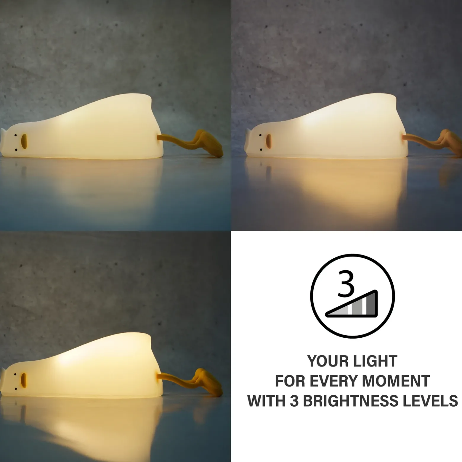 Lámpara de sobremesa LED recargable Ducky, pato, blanco, temporizador,
