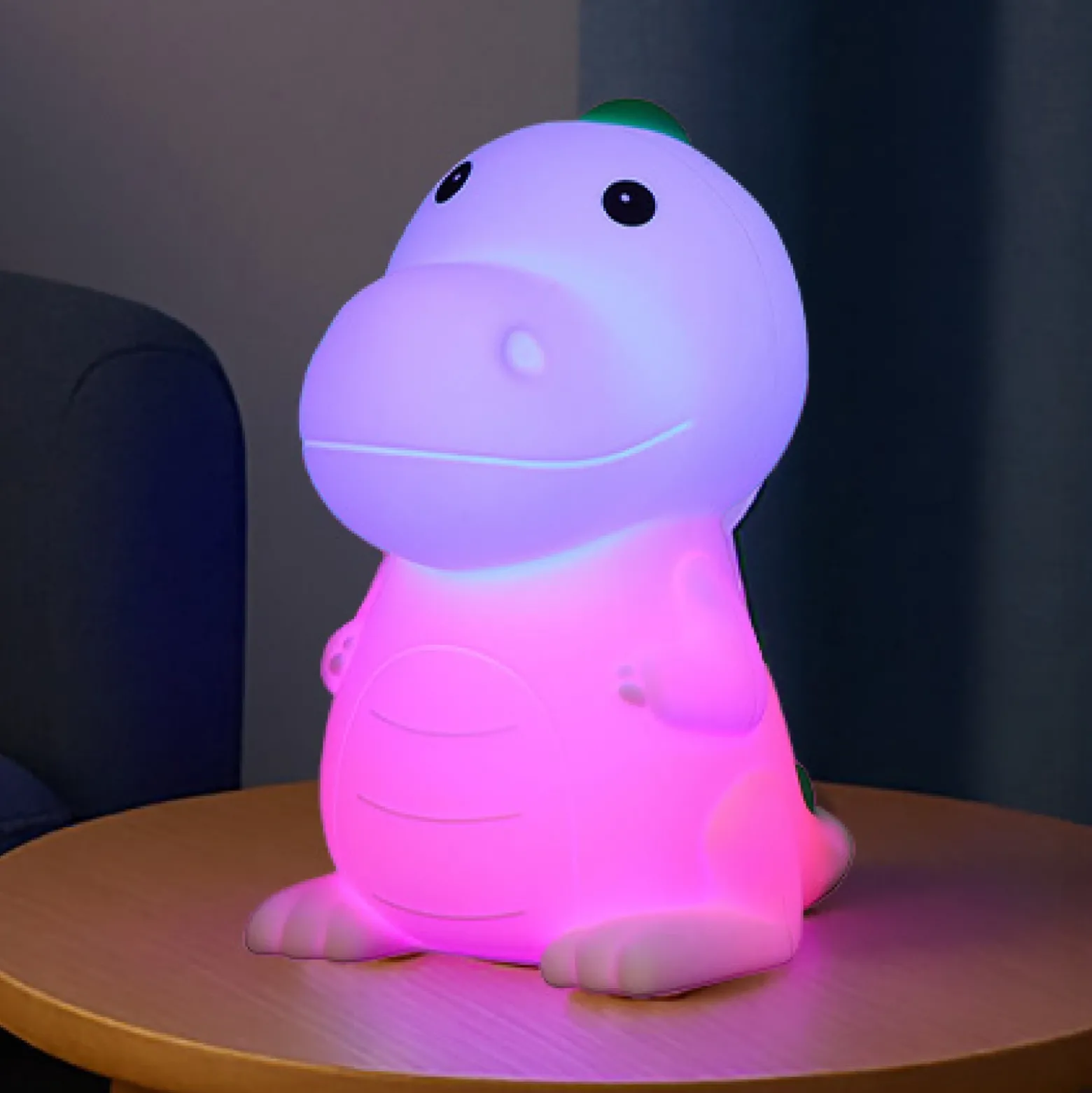 Lámpara de sobremesa LED recargable Dinosauro, Dino, blanco, RGB, atenuable
