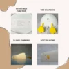 Lámpara de sobremesa LED recargable Ducky, pato, blanco, temporizador,