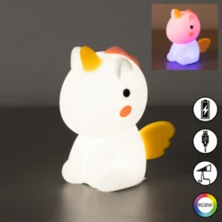 Lámpara de sobremesa LED Unicorno, unicornio, RGB, atenuable