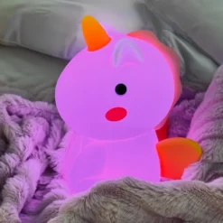 Lámpara de sobremesa LED Unicorno, unicornio, RGB, atenuable
