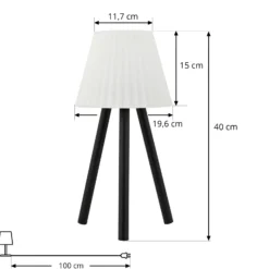 Lámpara de sobremesa Lindby LED para exteriores Jaimy, batería recargable,