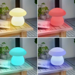 Lámpara de sobremesa Lindby LED recargable para exteriores Vernate, RGBW,