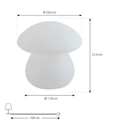 Lámpara de sobremesa Lindby LED recargable para exteriores Vernate, RGBW,