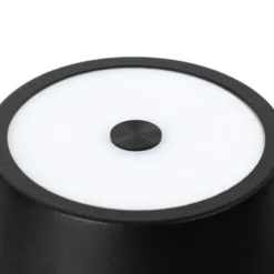 Lámpara de sobremesa Lindby LED recargable Janea CUBE, negra, metal