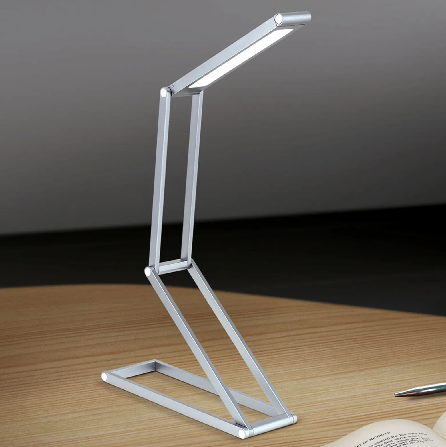 Lámpara de sobremesa recargable Falto LED, antracita, aluminio, regulable