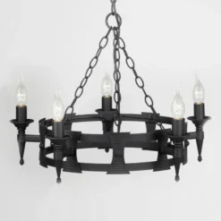 Lámpara de suspensión medieval SAXON negro