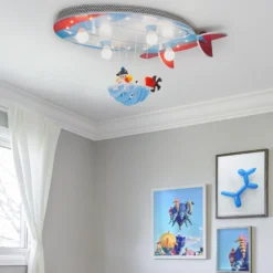 Lámpara de techo Aeronave con Joe azul-rojo-blanco