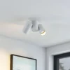 Lámpara de techo Arcchio Gesina, 2 luces, blanco, aluminio, 17,5 cm