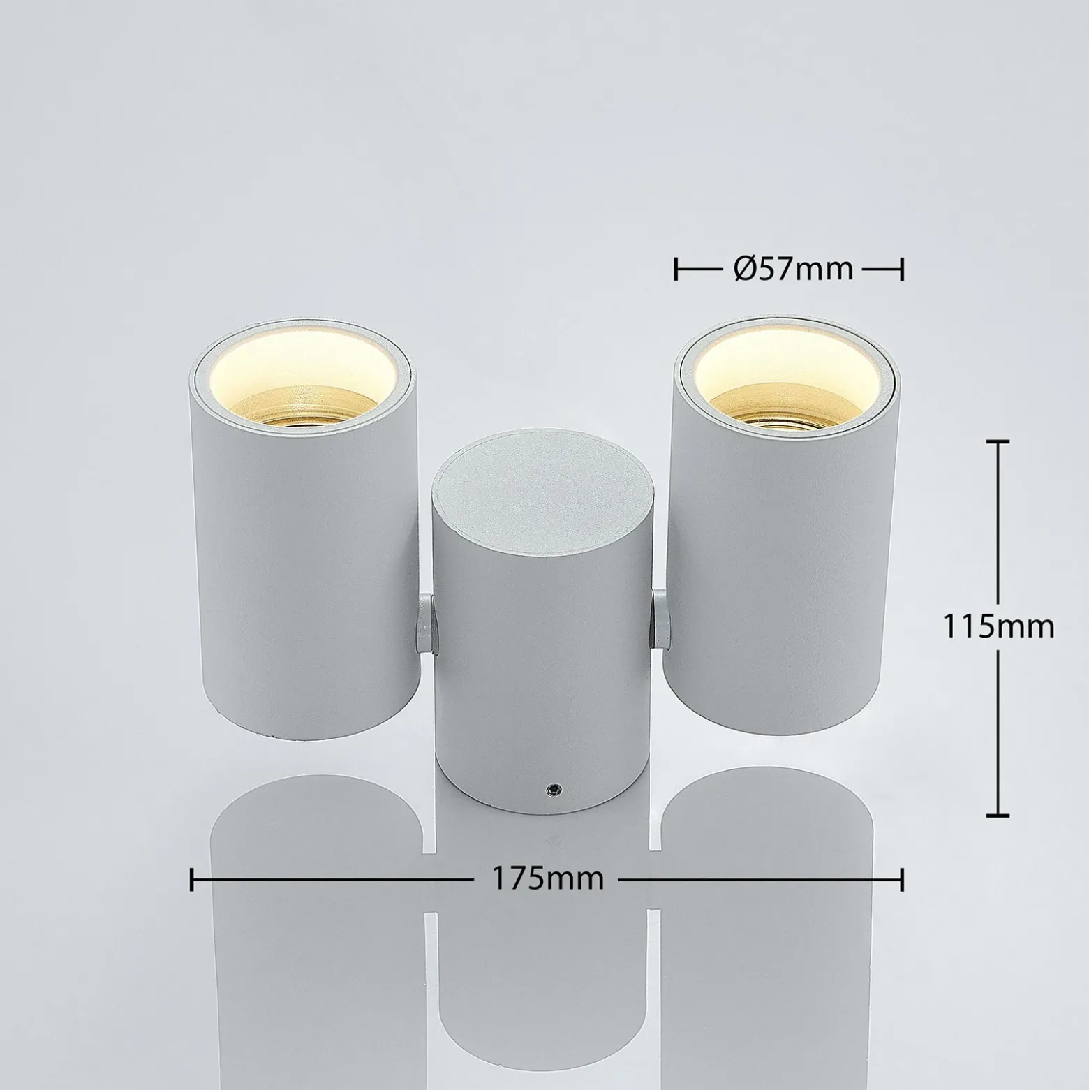 Lámpara de techo Arcchio Gesina, 2 luces, blanco, aluminio, 17,5 cm